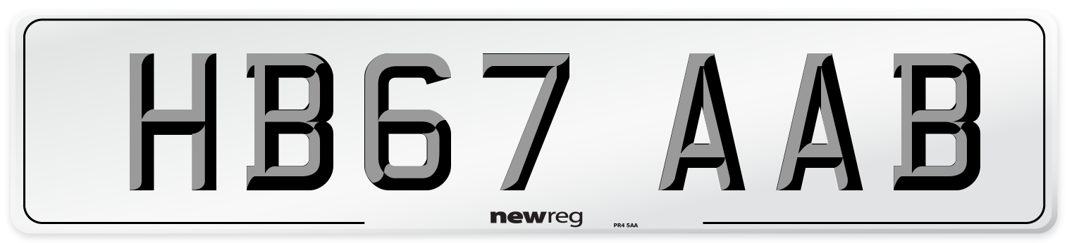 HB67 AAB Number Plate from New Reg